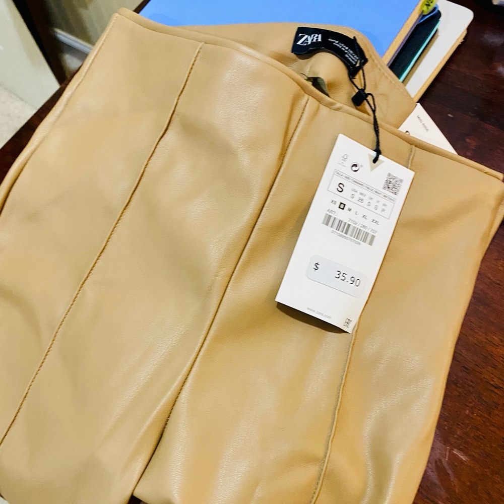 Zara High Waisted Faux Leather Leggings - Small (New!) w/Tags